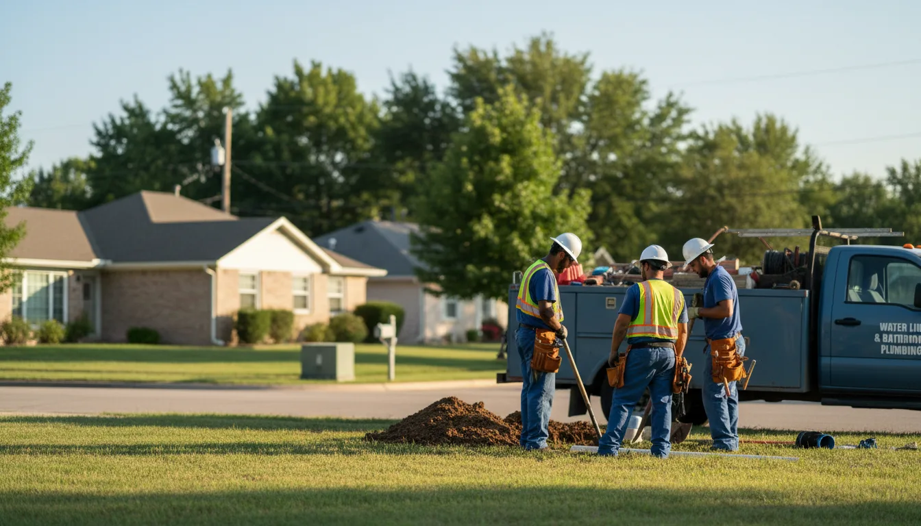 Residential water line and bathroom plumbing service in Ryan, OK